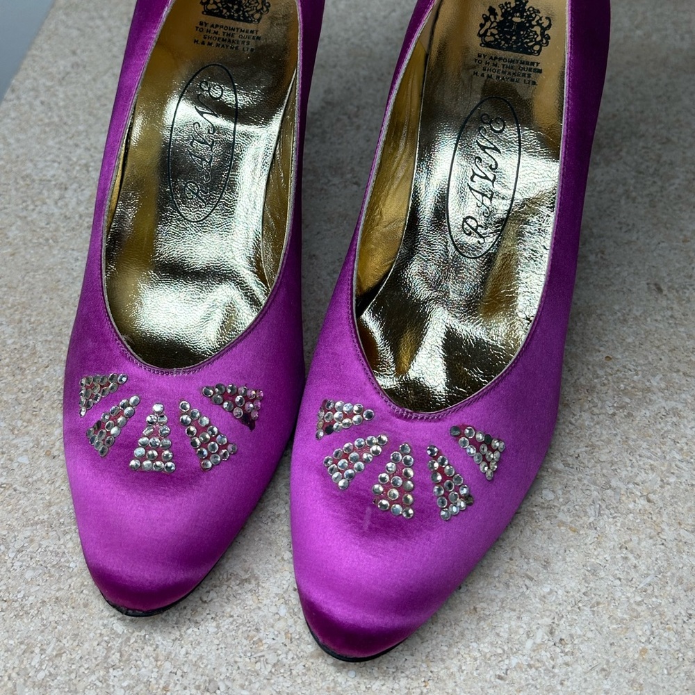 Vintage Rayne London Satin “Evita” Heels